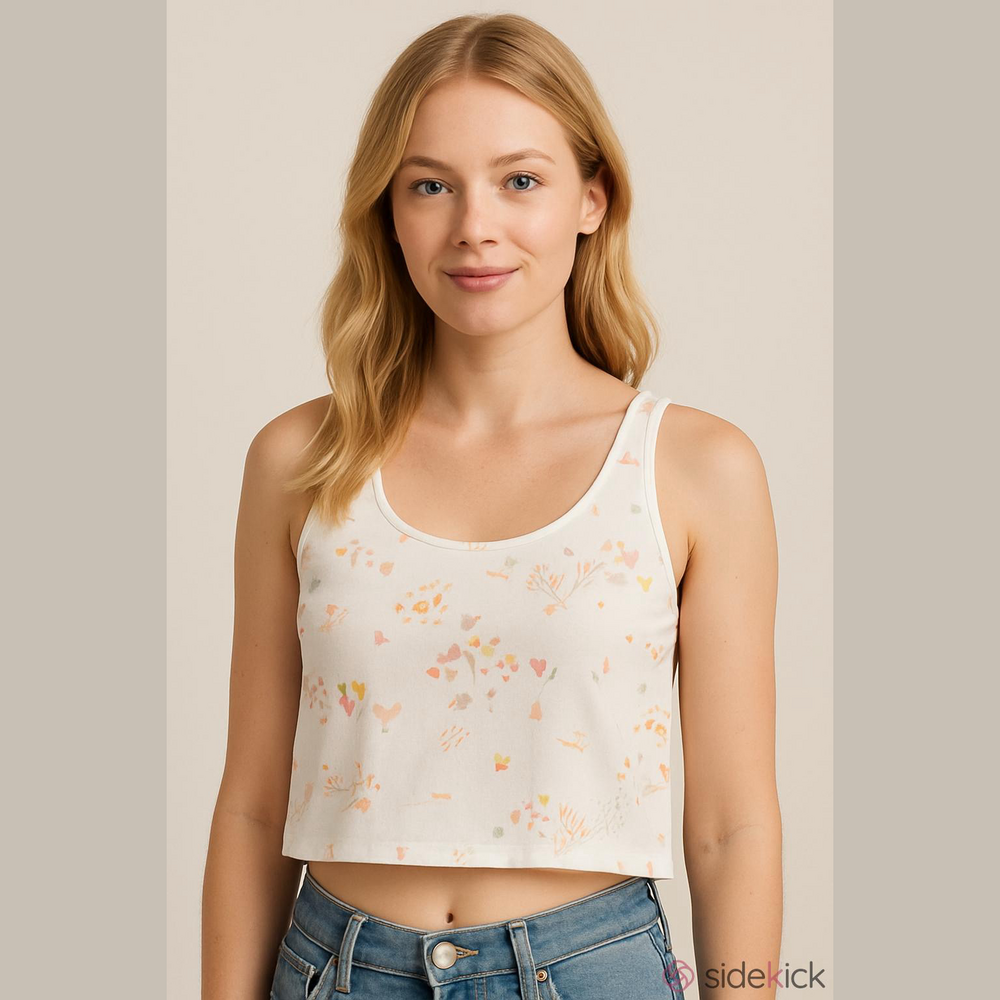 🎁Eve Gravel Pastel Patterned Sleeveless Top